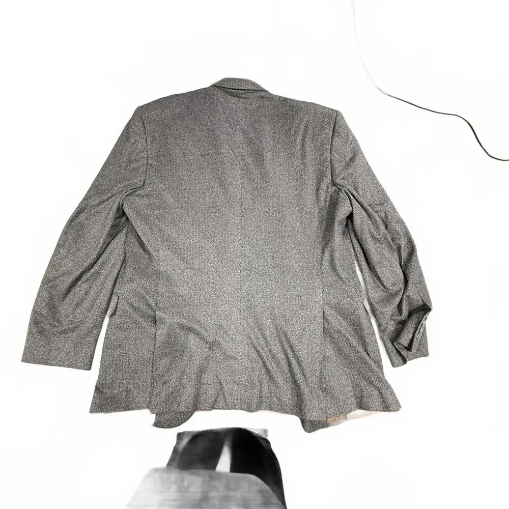 Men's Jos A‎ Bank Brown/Grey Wool Blend Herringbone micro velour Blazer Jacket